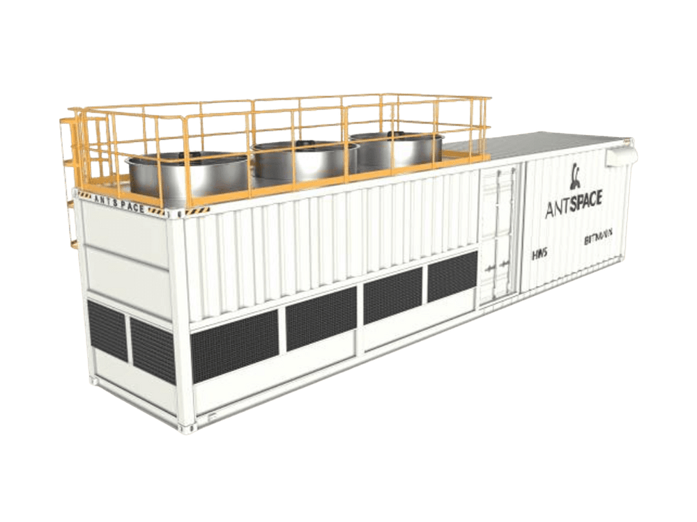 Container with rooftop structure on a transparent background