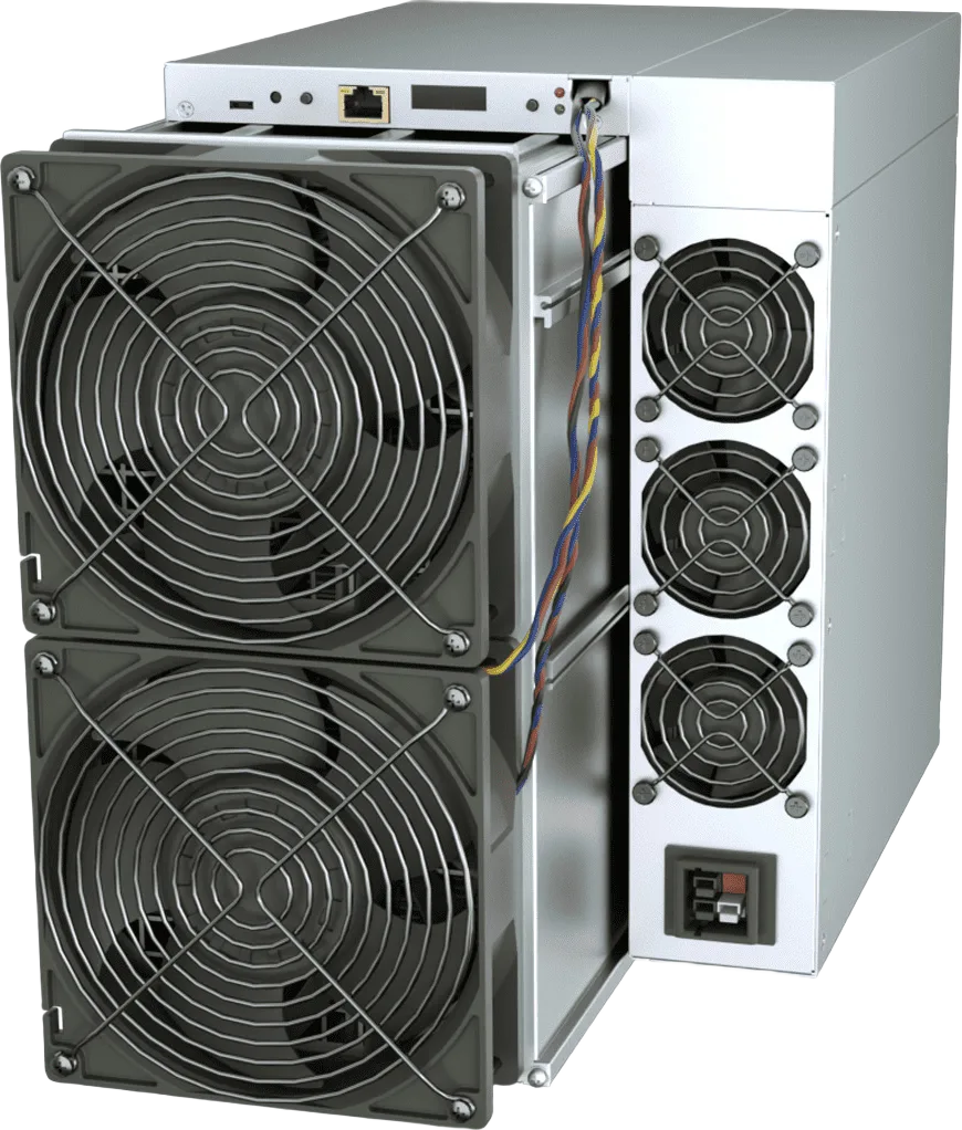 Antminer S21 XP 270 TH/s crypto miner with advanced cooling system.