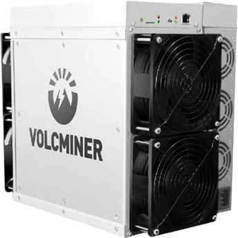 VolcMiner D1 Lite ASIC miner featuring a white metal casing and dual cooling fans, delivering 14 GH/s hashing power.