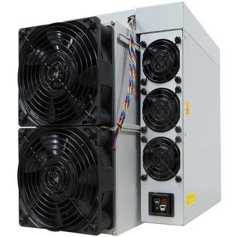 Antminer T21 – 180 TH/s Bitcoin miner with large cooling fans and a sturdy metal case.