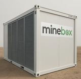 Contenedor Minebox sobre un fondo liso