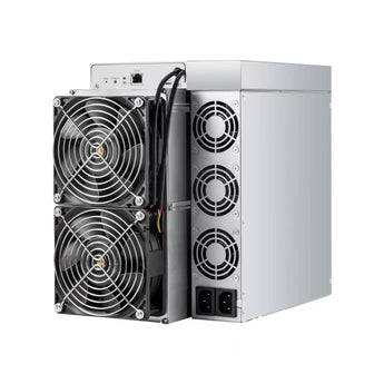 Elphapex DG1 cryptocurrency miner with a silver metal chassis, dual large cooling fans in the front, multiple rear exhaust fans.