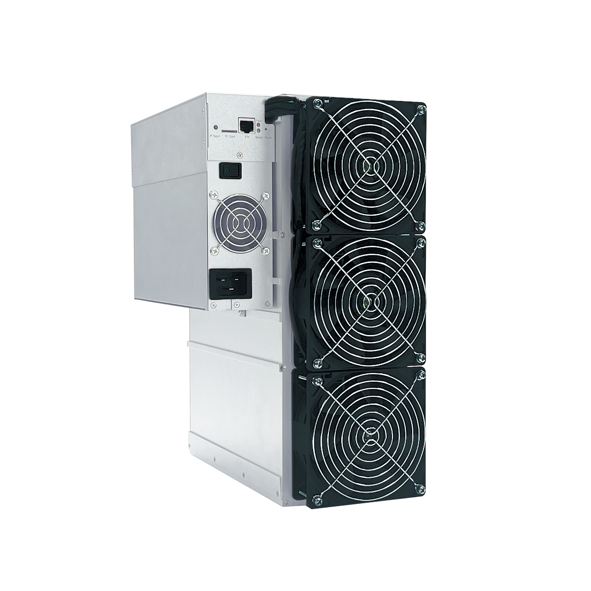 Jasminer X16 P crypto miner with triple cooling fans.