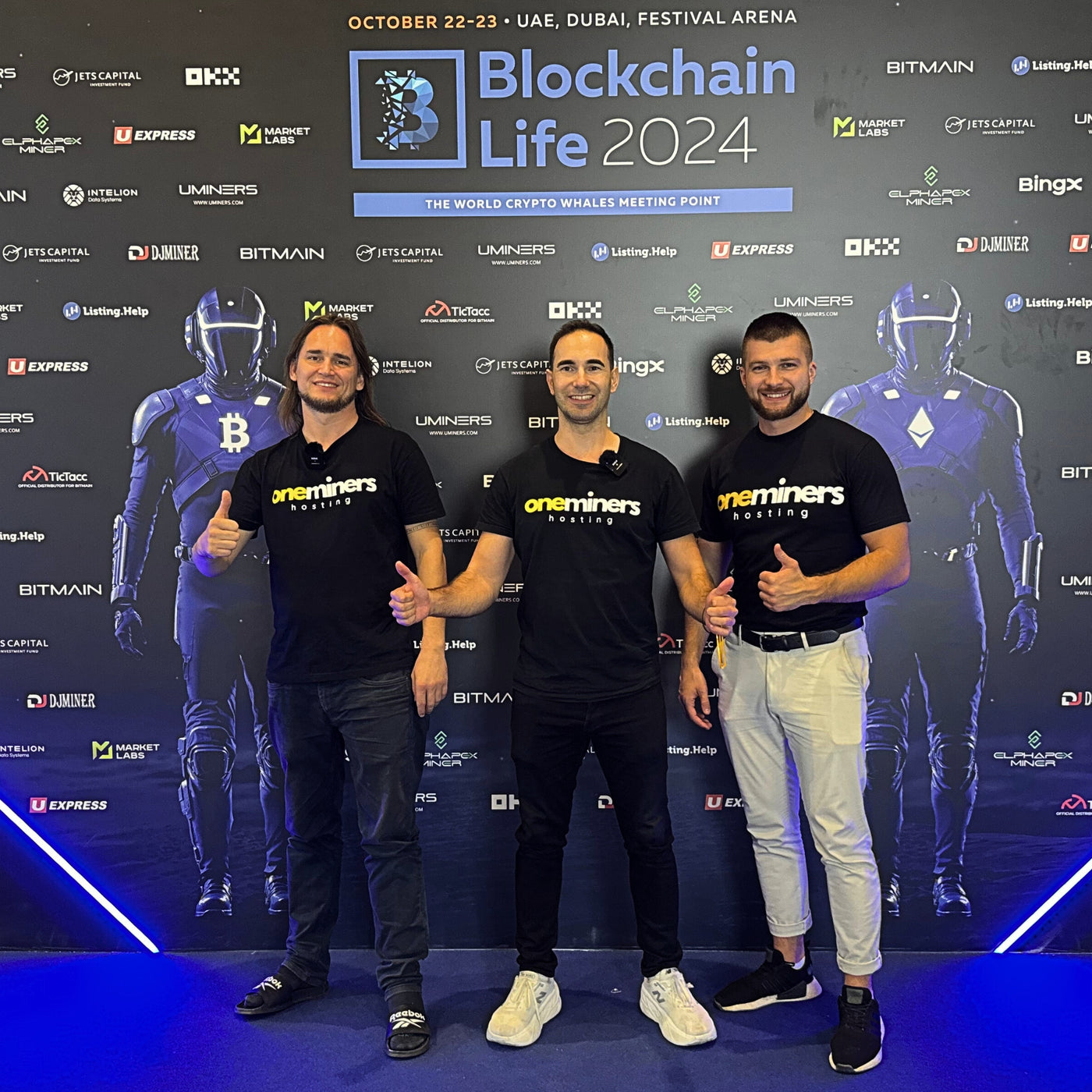 OneMiners team at Blockchain Life 2024 conference in Dubai